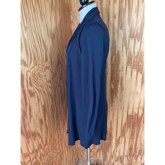 Cabi Waterfall Shawl Cardigan Open Front Long Sleeve Navy Blue Knit Size S - Picture 3 of 10